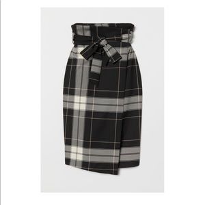 Plaid Belted Wrap Skirt